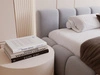 Łóżko tapicerowane bez pojemnika ze stelażem 200x200 Cloud Low Szare