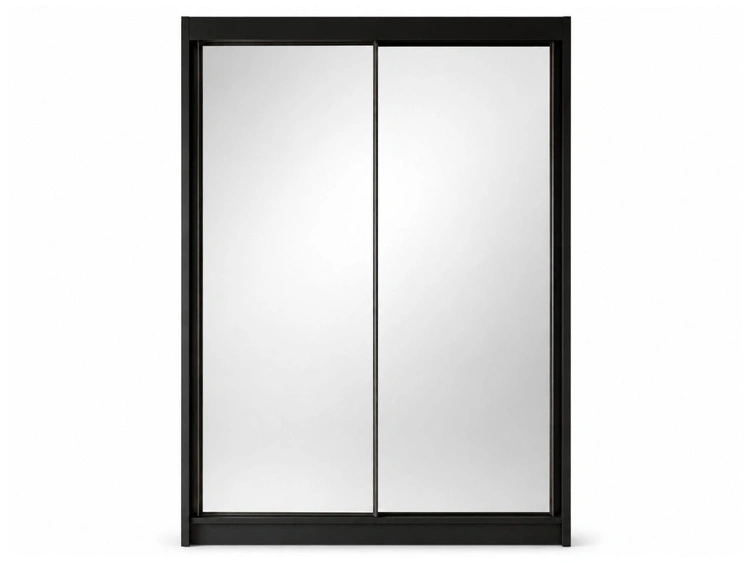 Szafa przesuwna 150 cm z lustrem i oświetleniem LED Luzio Czarna