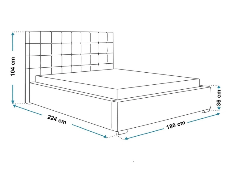 Łóżko tapicerowane z pojemnikiem i stelażem 160x200 Terra Ciemnoniebieskie