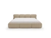 Łóżko tapicerowane z pojemnikiem i stelażem 140x200 Sweet Low Beżowe ciemne