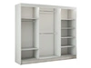 Szafa przesuwna z lustrem i lamelami 250 cm Loreto Biała